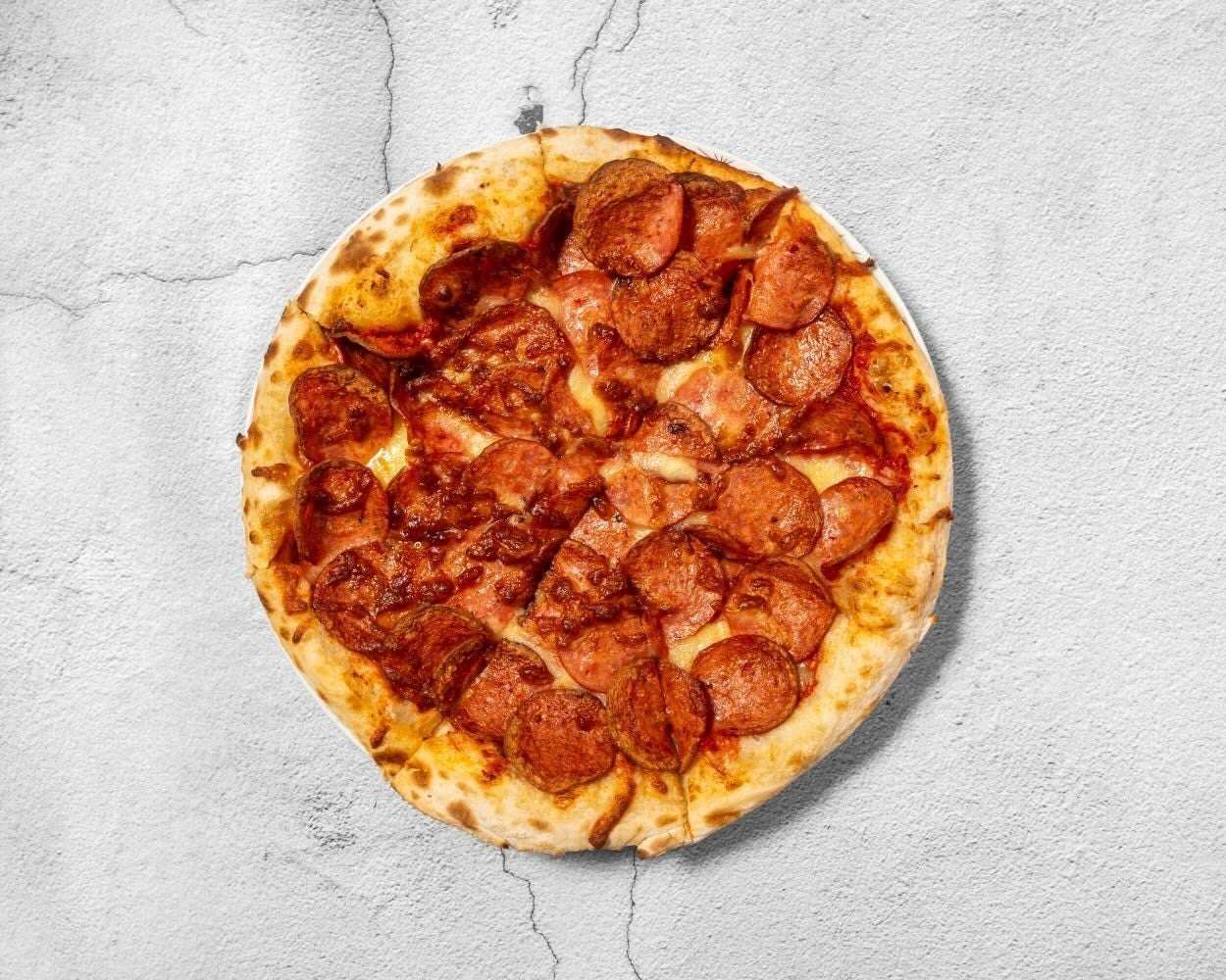 Our classic pepperoni pizza, fresh from the oven